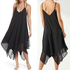 Tommy Bahama Black Scarf Midi Vacation Casual Dress Swim Cover-Up Resort‎ Wear
